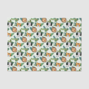 Cute Jungle Safari Lion Tiger Elephant Gift Tissue Paper