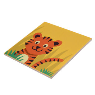 Cute Jungle Tiger Decorative Ceramic Tile