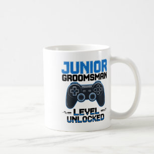 Cute Junior Groomsman Level Unlocked Wedding Party Coffee Mug