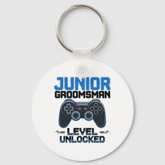 Cute Junior Groomsman Level Unlocked Wedding Party Keychain