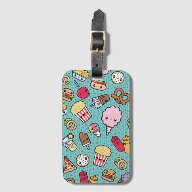 Cute Junk Food luggage tag (Front Vertical)