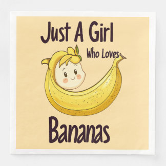 Cute Just A Girl Who Loves Bananas Fruit Lover Napkin