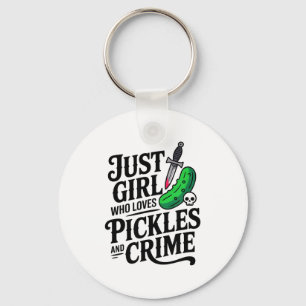 Cute Just A Girl Who Loves Ckles And Crime Hallowe Keychain