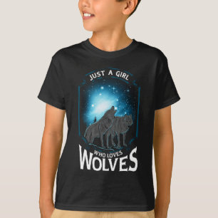 Cute Just A Girl Who Loves Wolves Lone Wolf T-Shirt