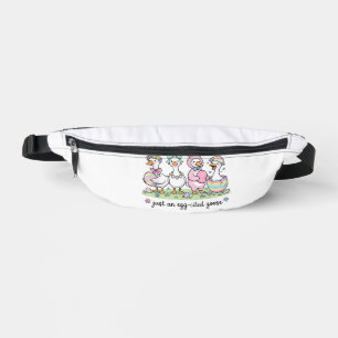 Cute Just an Eggcited Goose Easter Day Girl Women  Fanny Pack