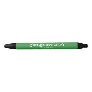 Cute Just Believe Green New Year 2026        Black Ink Pen