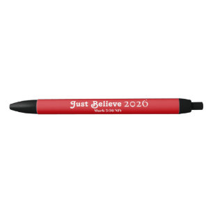 Cute Just Believe Red New Year 2026        Black Ink Pen