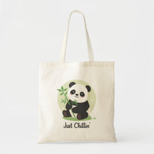 Cute "Just Chillin'" Panda Bear Tote Bag
