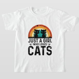 Cute just girl loves cats word art T-Shirt