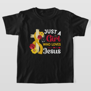 Cute just girl loves Jesus T-Shirt