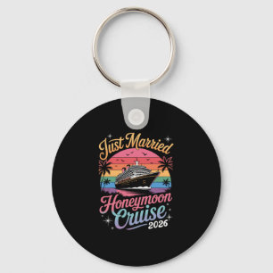 Cute Just Married Honeymoon Cruise 2026 Newlyweds  Keychain