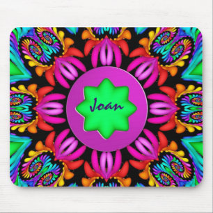 Cute Kaleidoscope, Spirals mousepad with Name