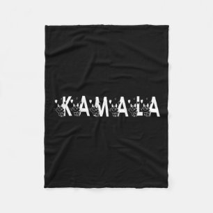 Cute Kamala Cat Letter Font Graphic  Fleece Blanket