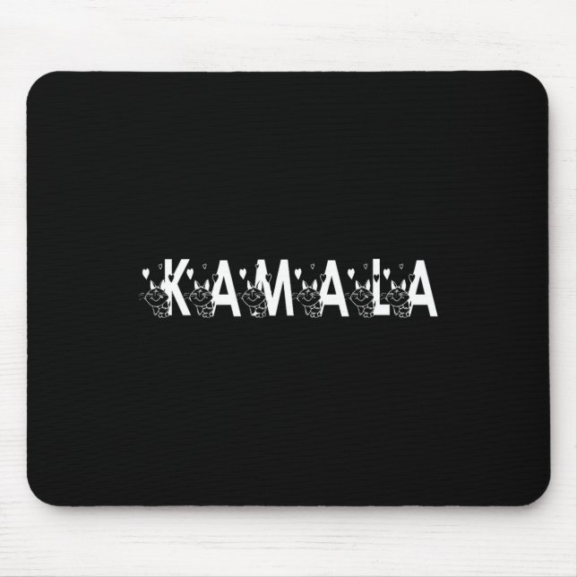 Cute Kamala Cat Letter Font Graphic  Mouse Pad (Front)