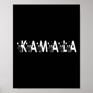 Cute Kamala Cat Letter Font Graphic  Poster