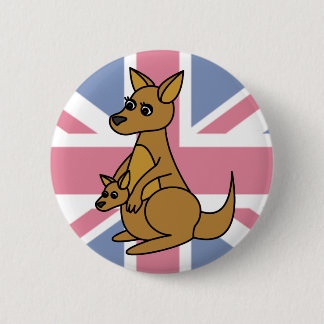 Cute Kangaroo and Joey 2 Inch Round Button