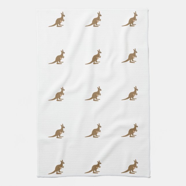 Cute Kangaroo and Joey Kitchen Towel (Vertical)