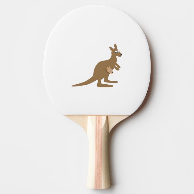 Cute Kangaroo and Joey Ping Pong Paddle (Front)
