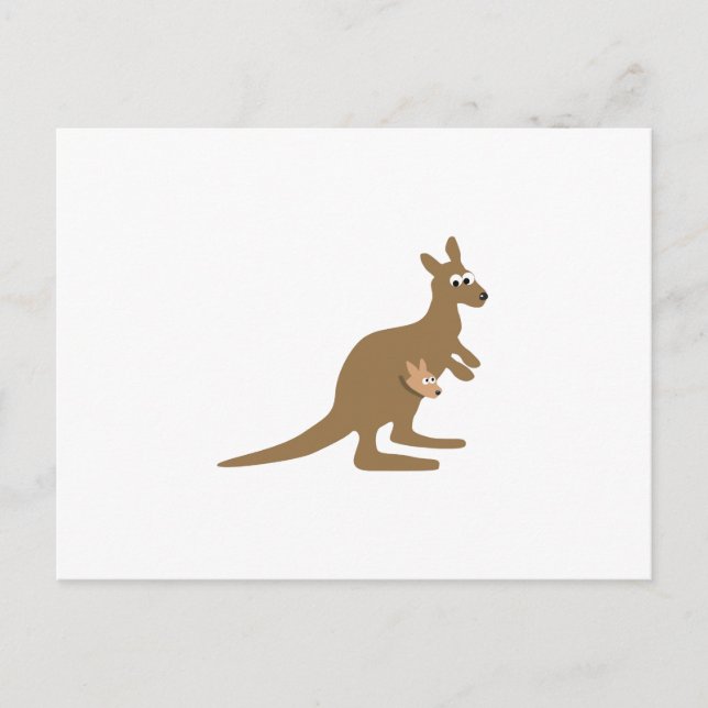 Cute Kangaroo and Joey Postcard (Front)