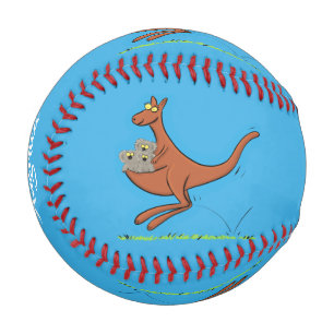 Cute kangaroo and koalas cartoon illustration  baseball