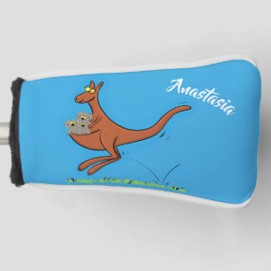 Cute kangaroo and koalas cartoon illustration golf head cover