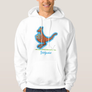 Cute kangaroo and koalas cartoon illustration hoodie