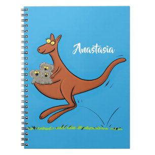 Cute kangaroo and koalas cartoon illustration notebook