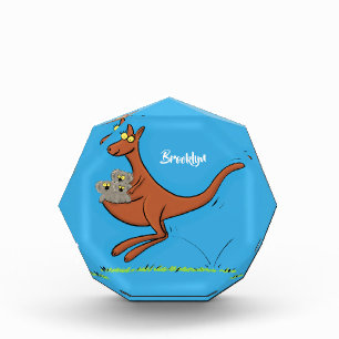 Cute kangaroo and koalas cartoon illustration photo block