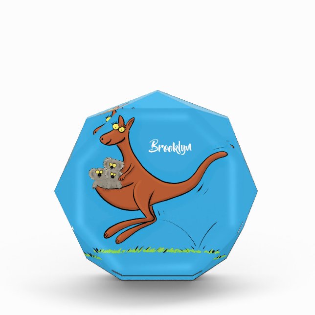 Cute kangaroo and koalas cartoon illustration photo block (Front)