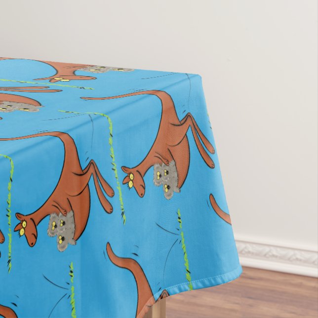 Cute kangaroo and koalas cartoon illustration tablecloth (In Situ)