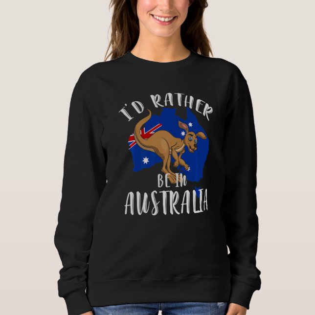 Cute Kangaroo Aussie Animal Australian Flag Austra Sweatshirt (Front)