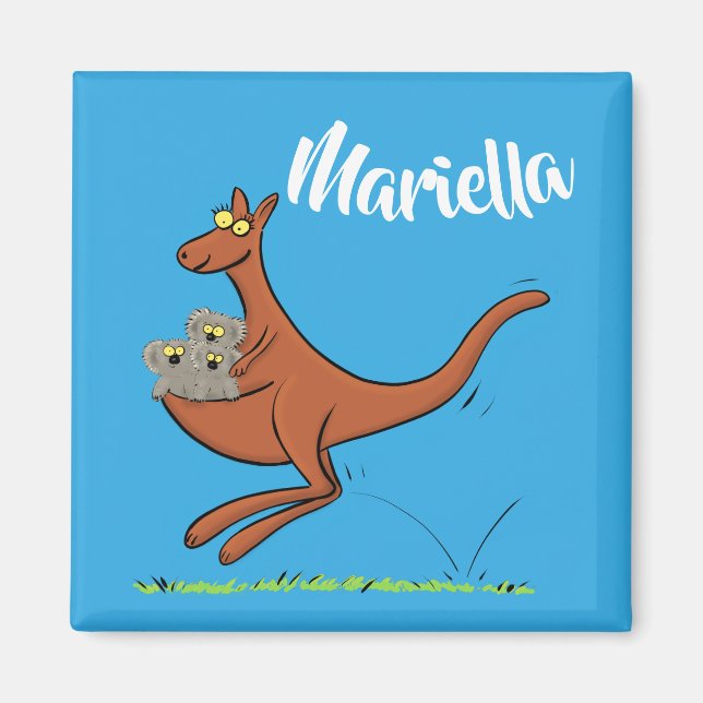 Cute Kangaroo avec aimant de dessin animé koalas (Devant)