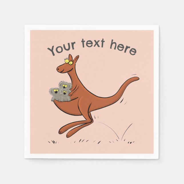 Cute Kangaroo avec des serviettes en papier de car (Devant)