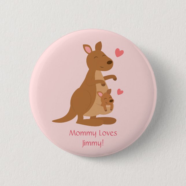 Cute Kangaroo Baby Joey For Kids 2 Inch Round Button (Front)