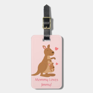 Cute Kangaroo Baby Joey For Kids Luggage Tag