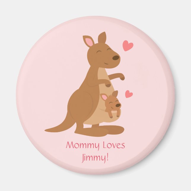 Cute Kangaroo Baby Joey Kids Magnet personnalisé (Devant)