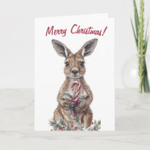 Cute Kangaroo Christmas Card