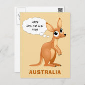Cute Kangaroo custom text postcard (Front/Back)