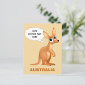 Cute Kangaroo custom text postcard (Standing Front)