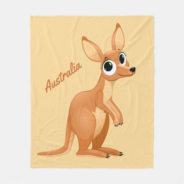 Cute Kangaroo des couvertures en polaire texte per (Devant)
