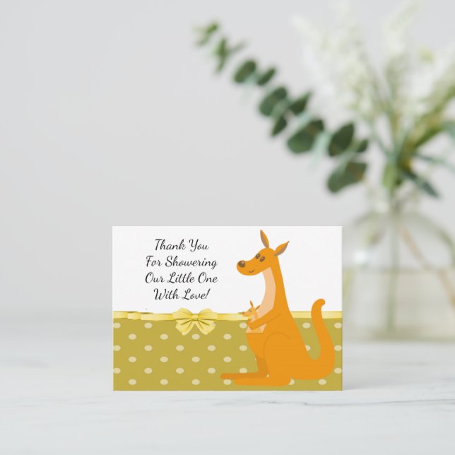 Cute Kangaroo Et Son Bébé Carte de remerciements (Debout devant)