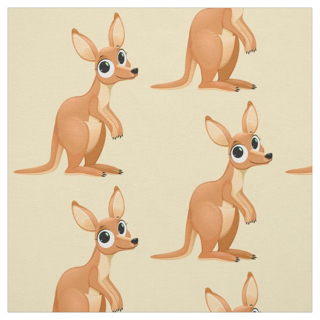 Cute Kangaroo fabric (Swatch)