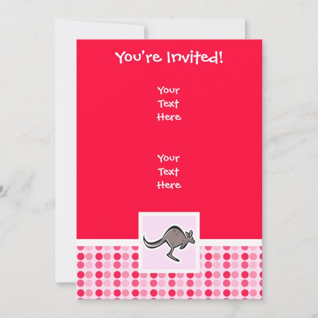 Cute Kangaroo Invitation (Front)
