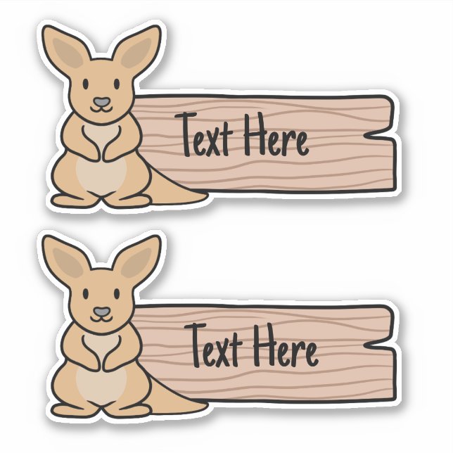 Cute Kangaroo Label  (Front)