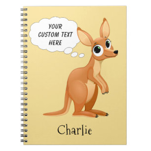 Cute Kangaroo nom et carnet de texte personnalisés