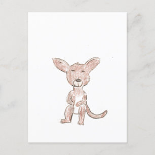 Cute kangaroo postcard