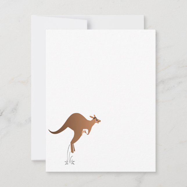 Cute kangaroo with baby in pouch (Front)