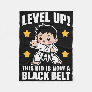 Cute Karate Black Belt Achievement Boys Kids  Fleece Blanket
