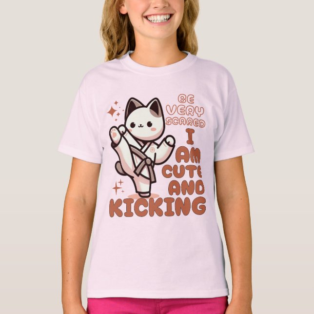 Cute Karate Cat T-Shirt (Front)