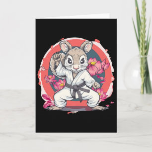 Cute Karate Squirrel Lotus Flower Mma Kickboxing K Card
